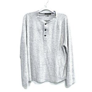 Banana Republic Gray Salt-and-Pepper Waffle Knit Thermal Henley Men’s L
